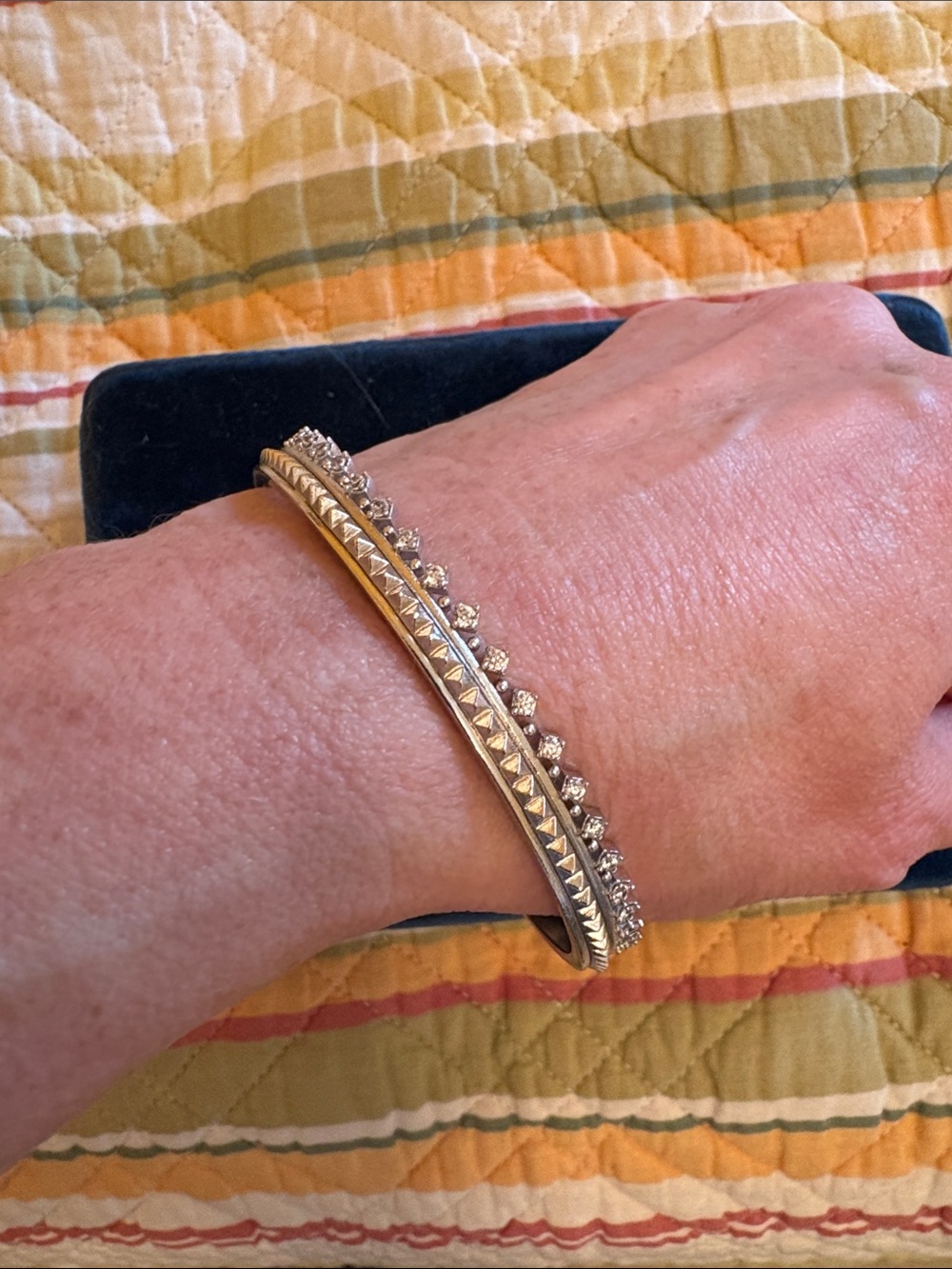 Kendra Scott Silvertone Crystal Bangle Bracelet